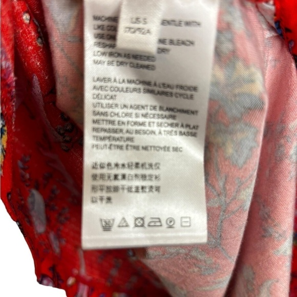 Anthropologie Maeve Windham Bright Red Floral Tunic Size Medium - Picture 8 of 10